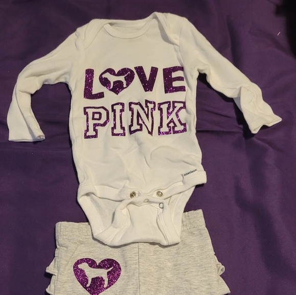 Infant Baby Girl Victoria Secret Pink Outfits (Size 3-6mo) - Picture 5 of 10